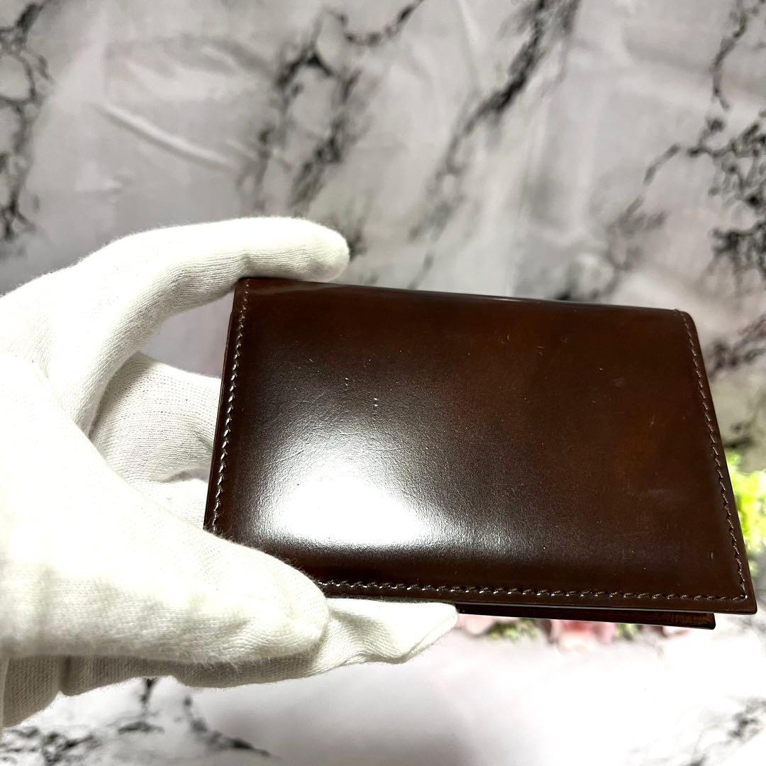 【極美品】ダンヒル 名刺入れ カードケース パスケース 本革 ブラウン