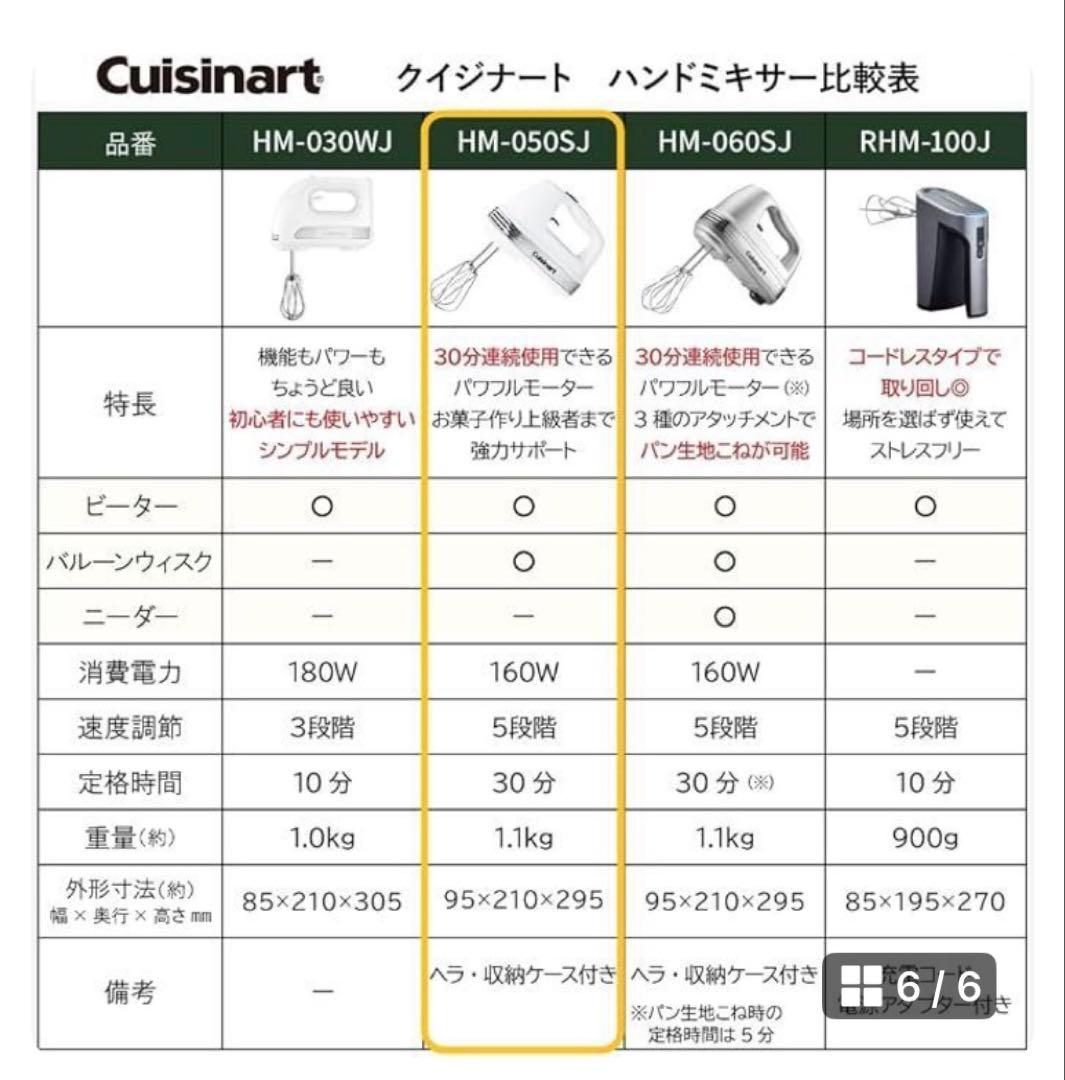 新品未使用❤️クイジナートスマートパワー ハンドミキサー 　HM-050SJ