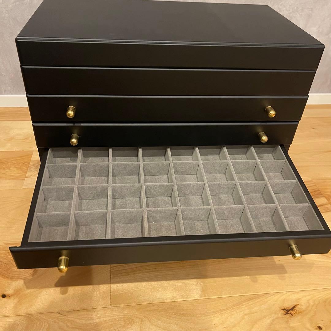 ジュエリーボックス アクセサリー ケース 大容量 5段 大地真央 黒 ブラック
