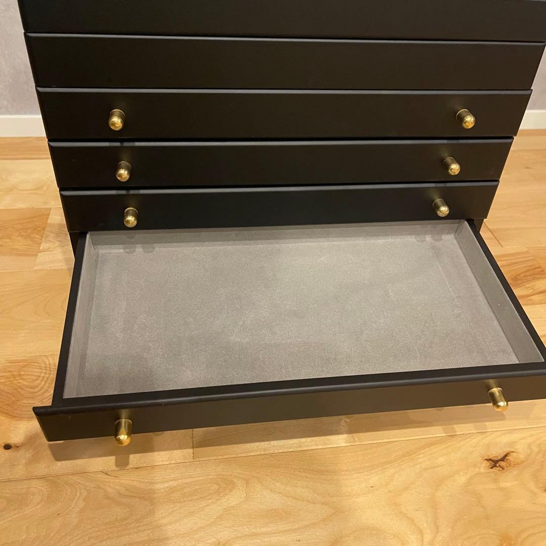 ジュエリーボックス アクセサリー ケース 大容量 5段 大地真央 黒 ブラック