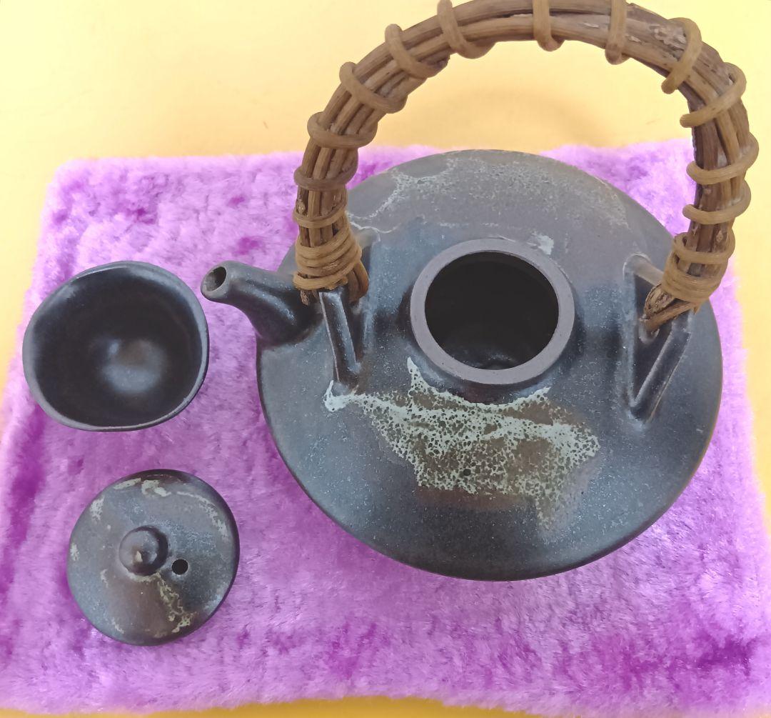 骨董品 薩摩焼 黒薩摩 日置南洲窯 黒千代香 土瓶蒸し 南洲ぢょか 黒ぢょか