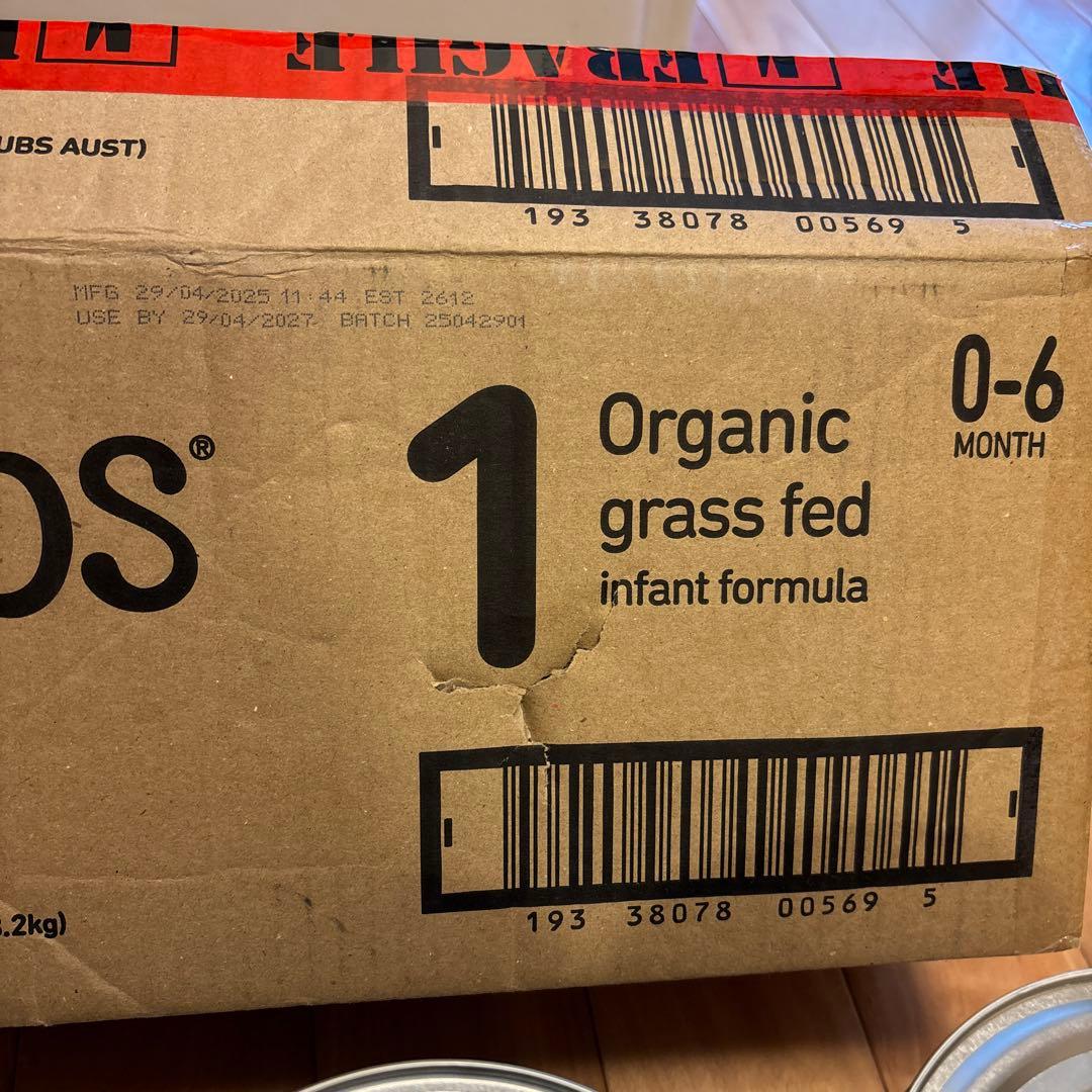 bubs バブズ オーガニック粉ミルク STEP1（0～6カ月）800g 3缶