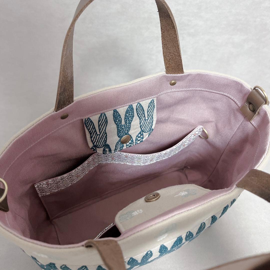 ハンドメイド　ミナペルホネン　きりかえトートバッグ⑅︎◡̈︎* Sサイズ