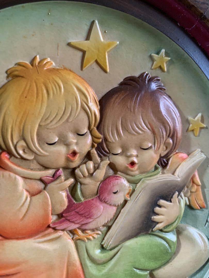 アンリ人形　ビンテージ1980年クリスマス木製プレート！可愛い過ぎます！