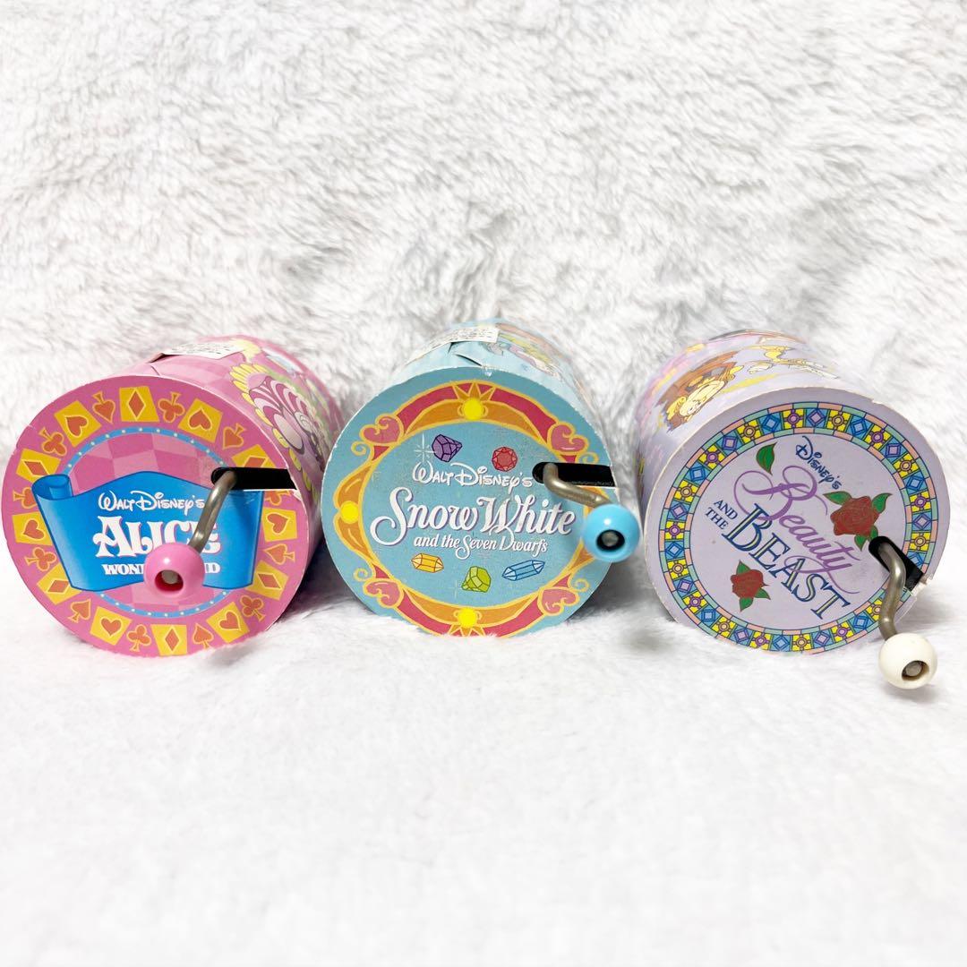 東京ディズニーランド 手回しオルゴール 美女と野獣 白雪姫 不思議の国のアリス