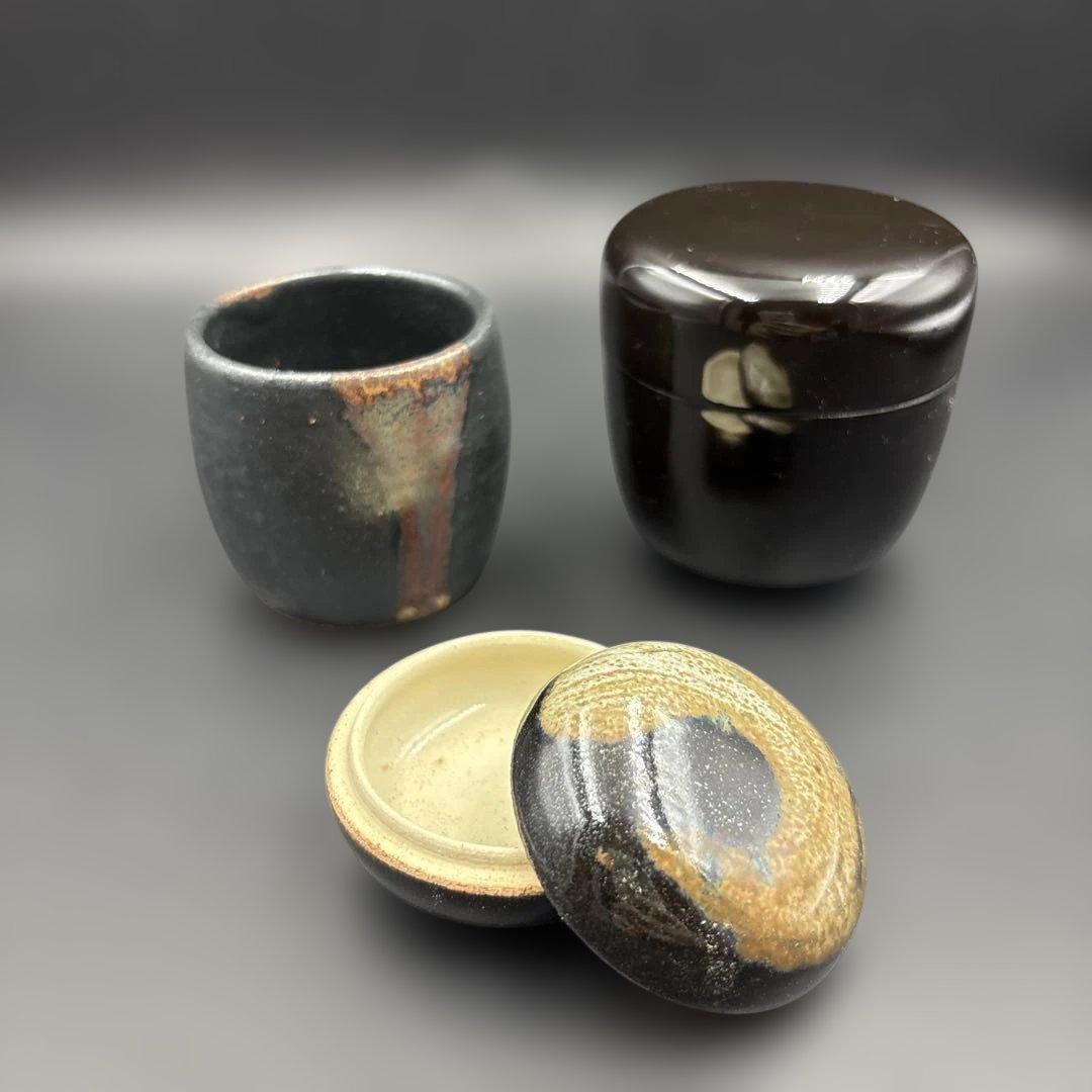 茶道具セット　短冊箱(黒漆塗り) 10点