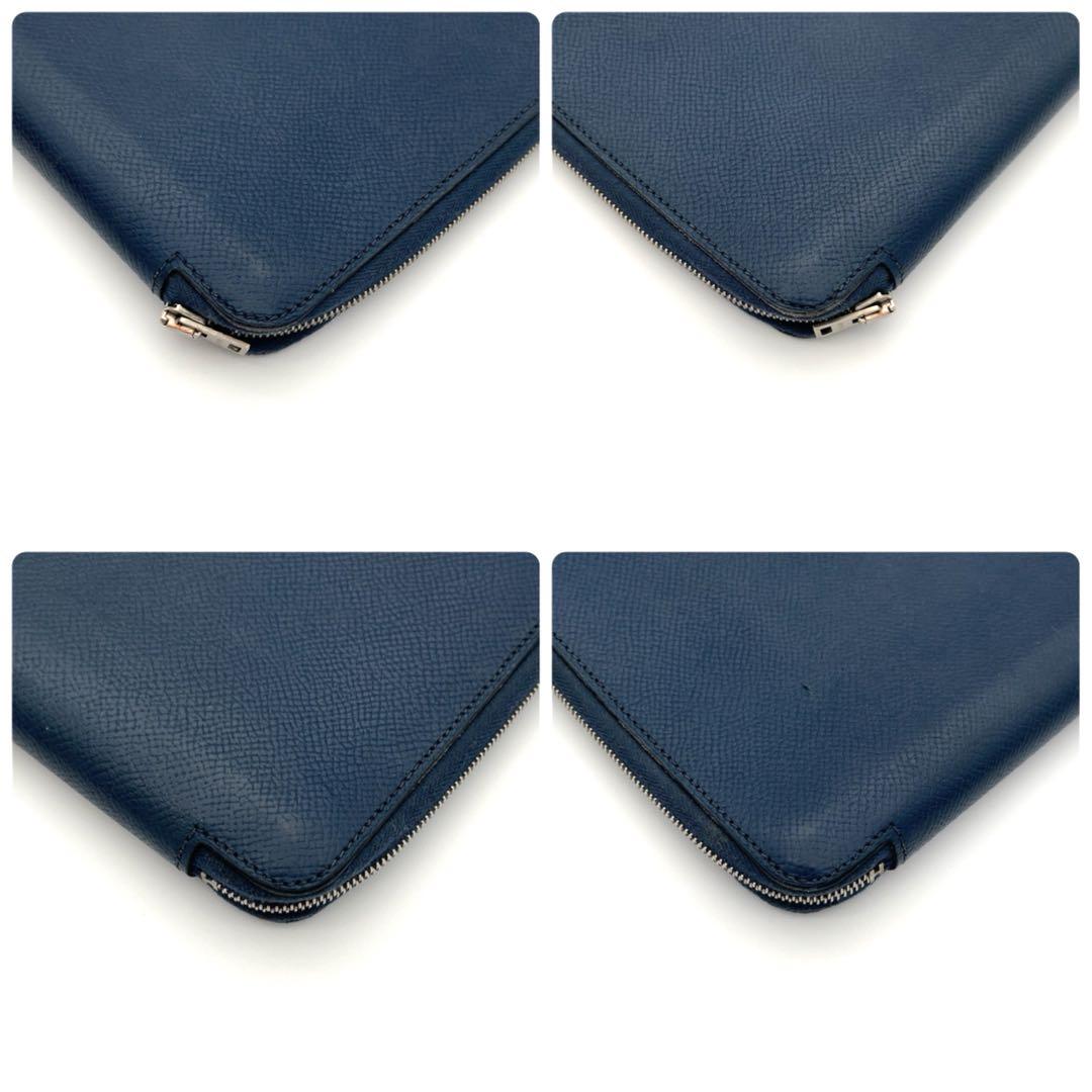 HERMES 手帳カバー アジェンダ シルクイン ネイビー ラウンドファスナー