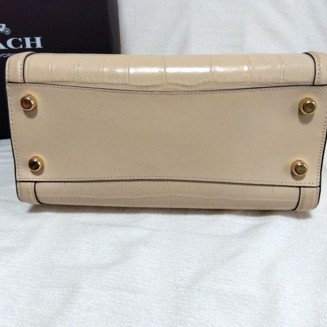 COACH グレース キャリーオール クロコ 型押し ショルダーバッグ レザー
