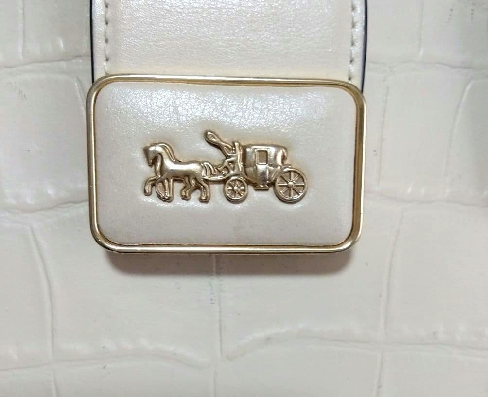 COACH グレース キャリーオール クロコ 型押し ショルダーバッグ レザー