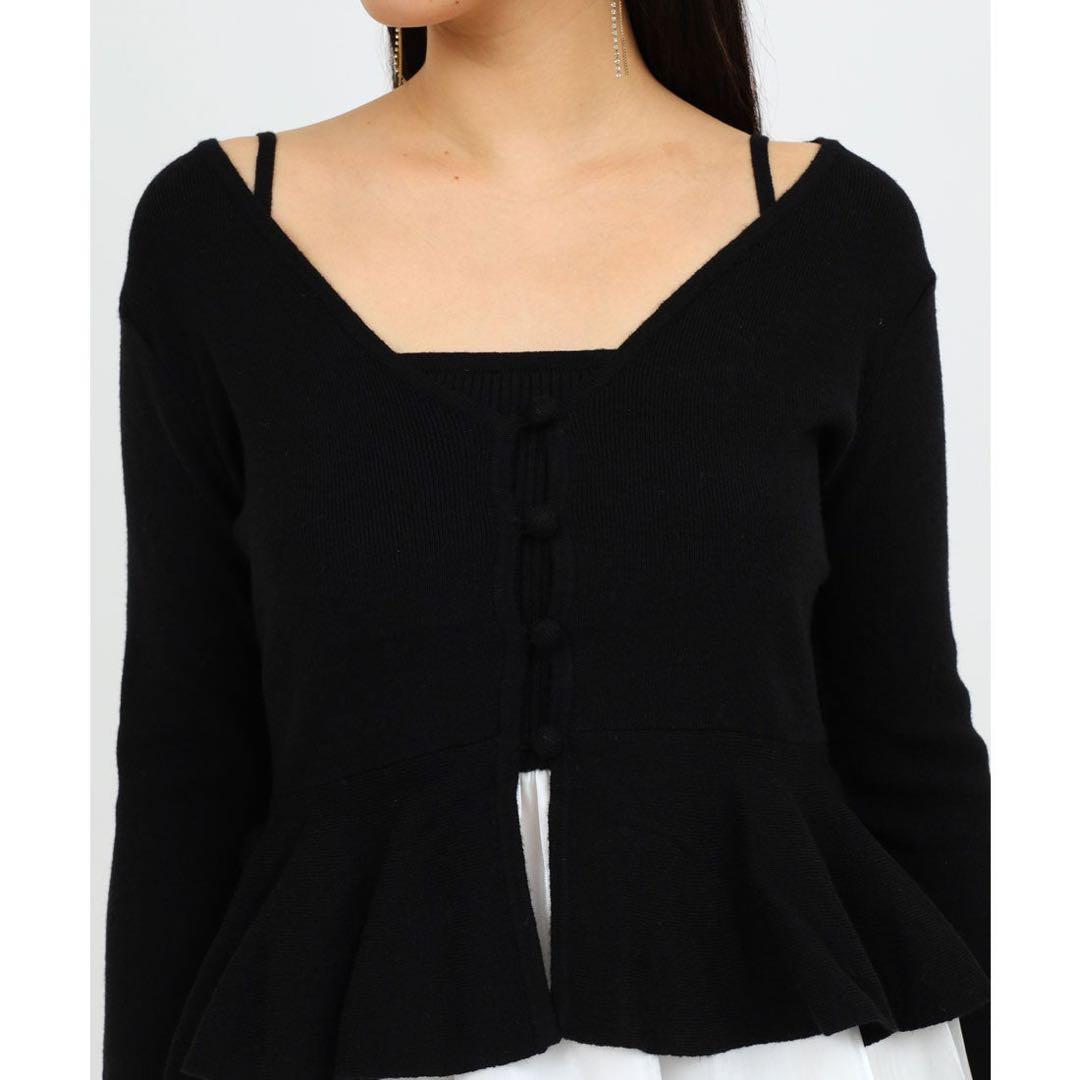  PARTY ドッキングペプラムニットアンサンブル