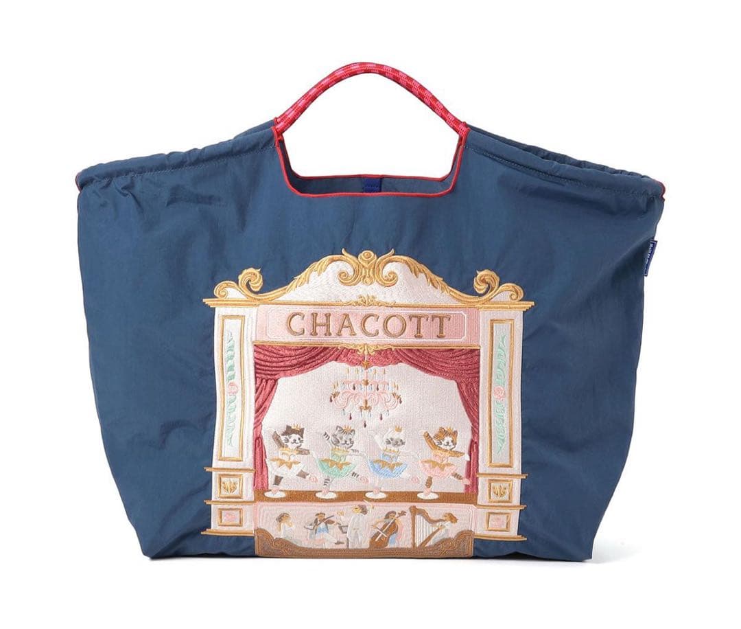 正規品 ボールアンドチェーン チャコット コラボ エコバッグ 刺繍 L