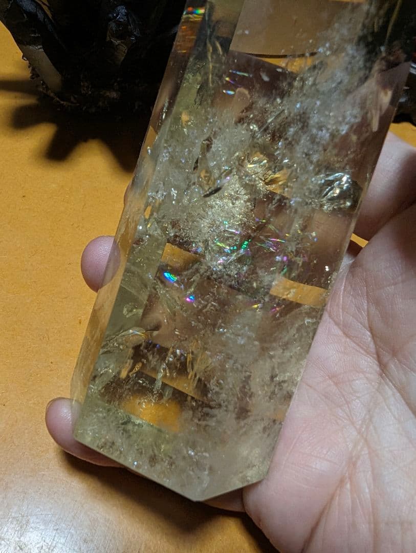 299g 虹　シトリン ポイント クラスター Point 柱 ポイントgi5