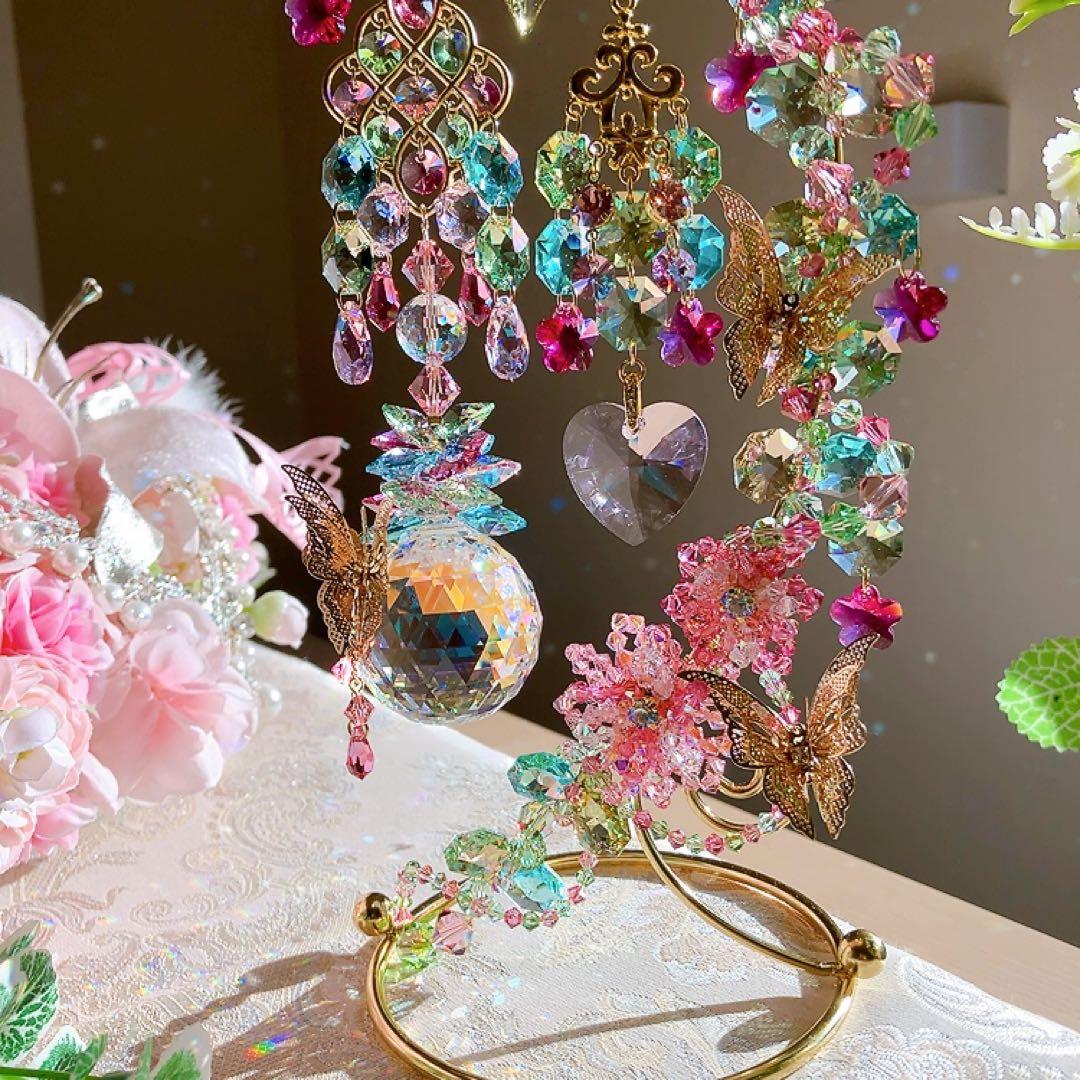 おばこ丸様♡スワロフスキー♡Spring Garden♡スタンドサンキャッチャー