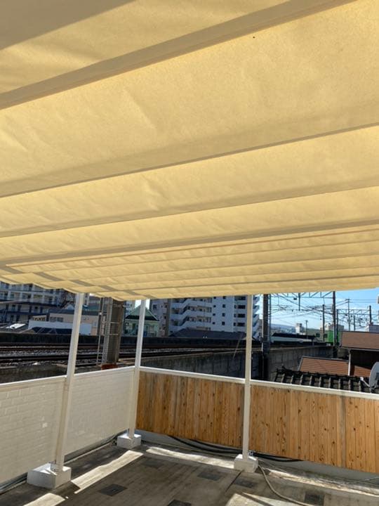 テラス　オーニング　雨よけレールセット