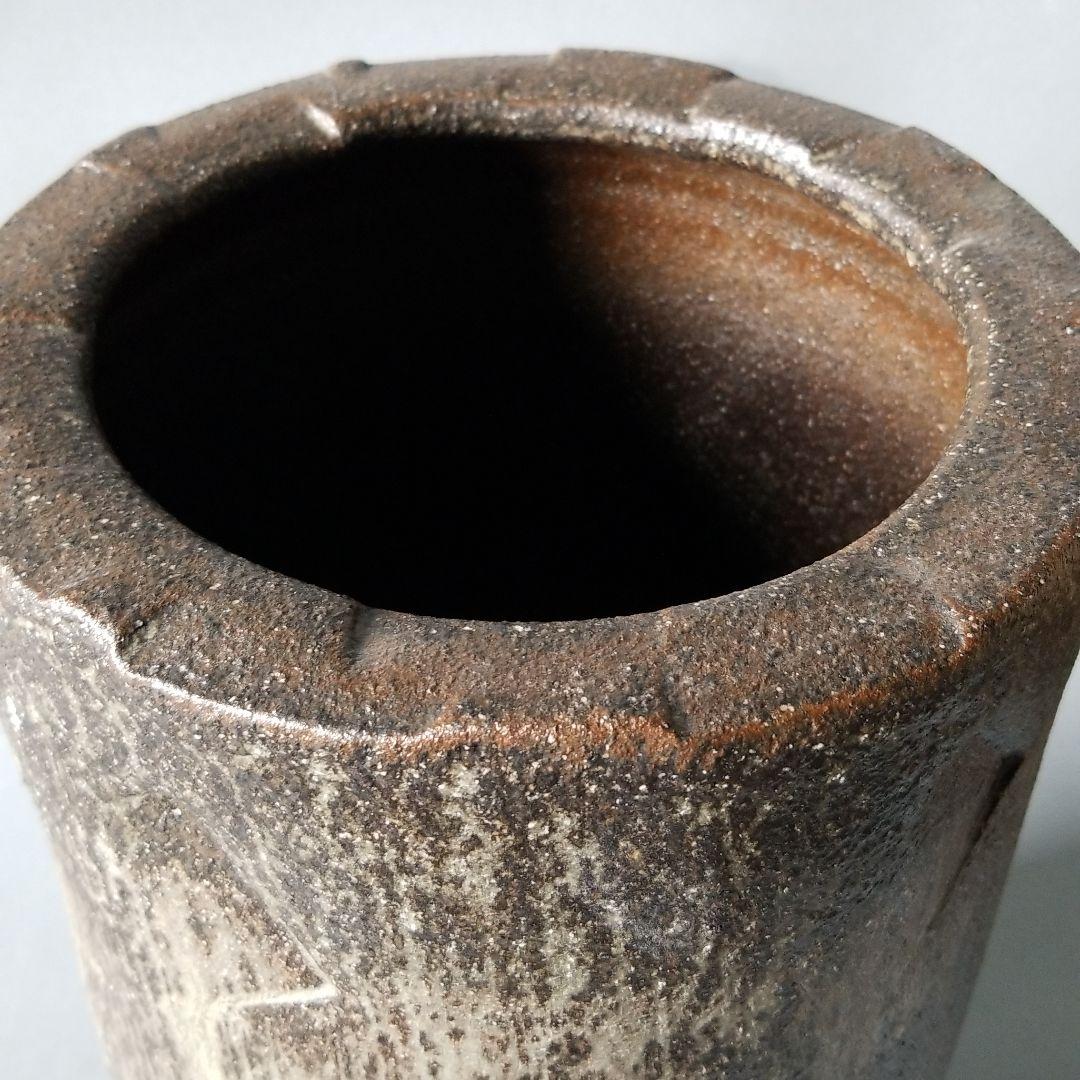 信楽焼傘立て  古窯変クシ目 高さ４３cm