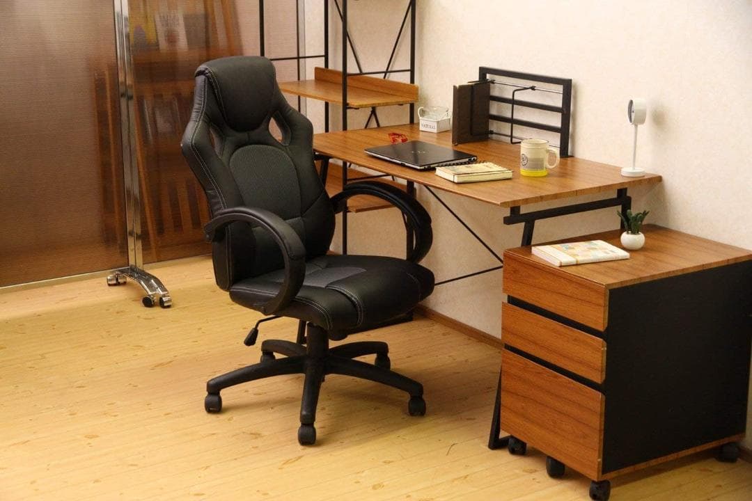 FJ DC RC　デスクチェア　ブラック＊グレー　ワーキングチェア