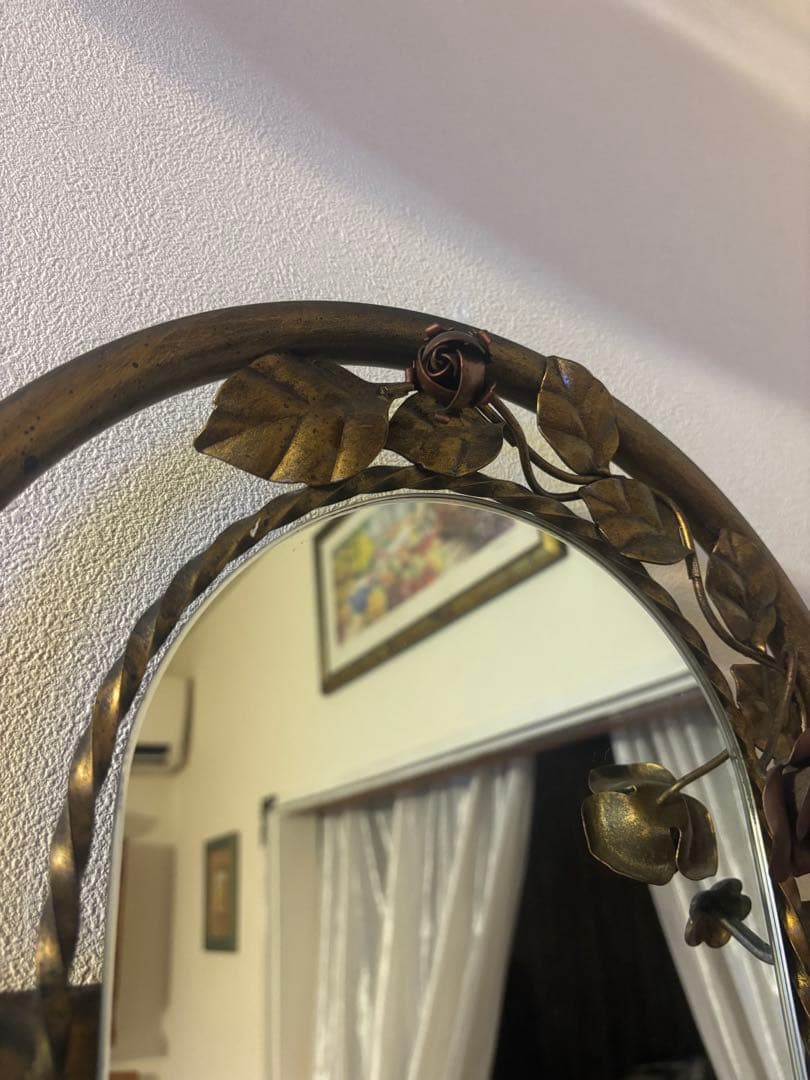 引き取り限定 アンティーク アイアン調 姿見 傘立て ラック付