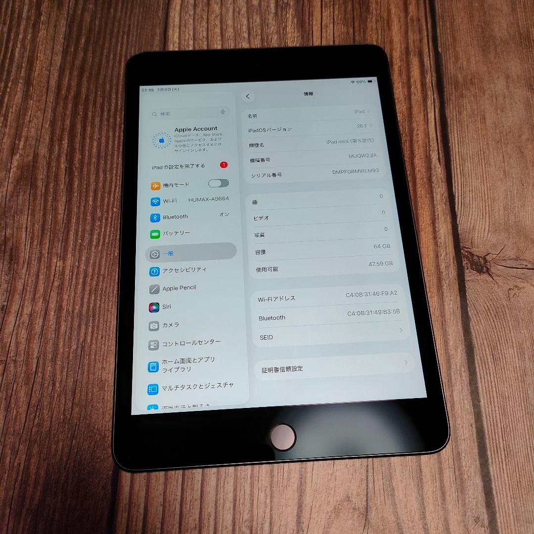 iPad mini 第5世代 64GB スペースグレー 超美品