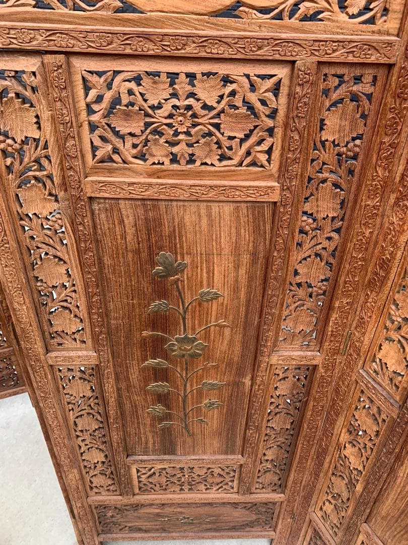 木彫り　間仕切り　パーテーション　木製　引き取り限定