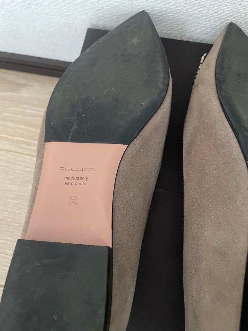 PELLICO ビジュー付きフラットシューズ グレー