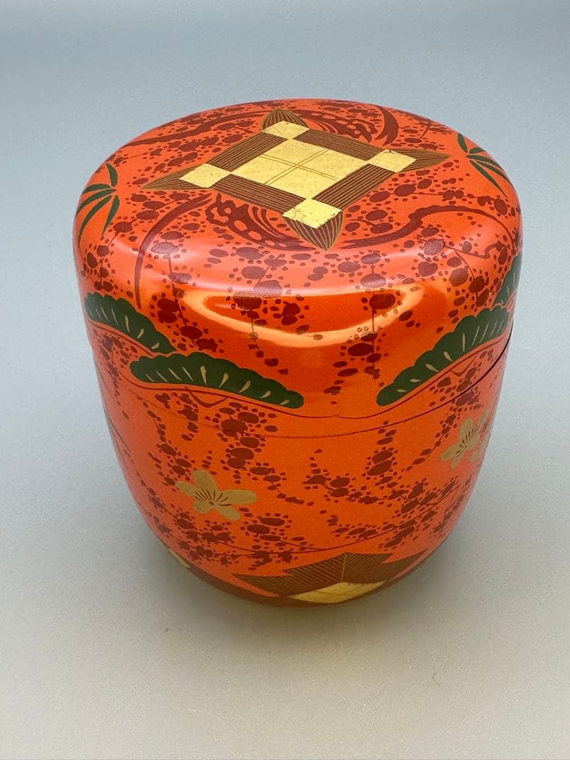 茶道具　棗　金森春次　色漆蒔絵