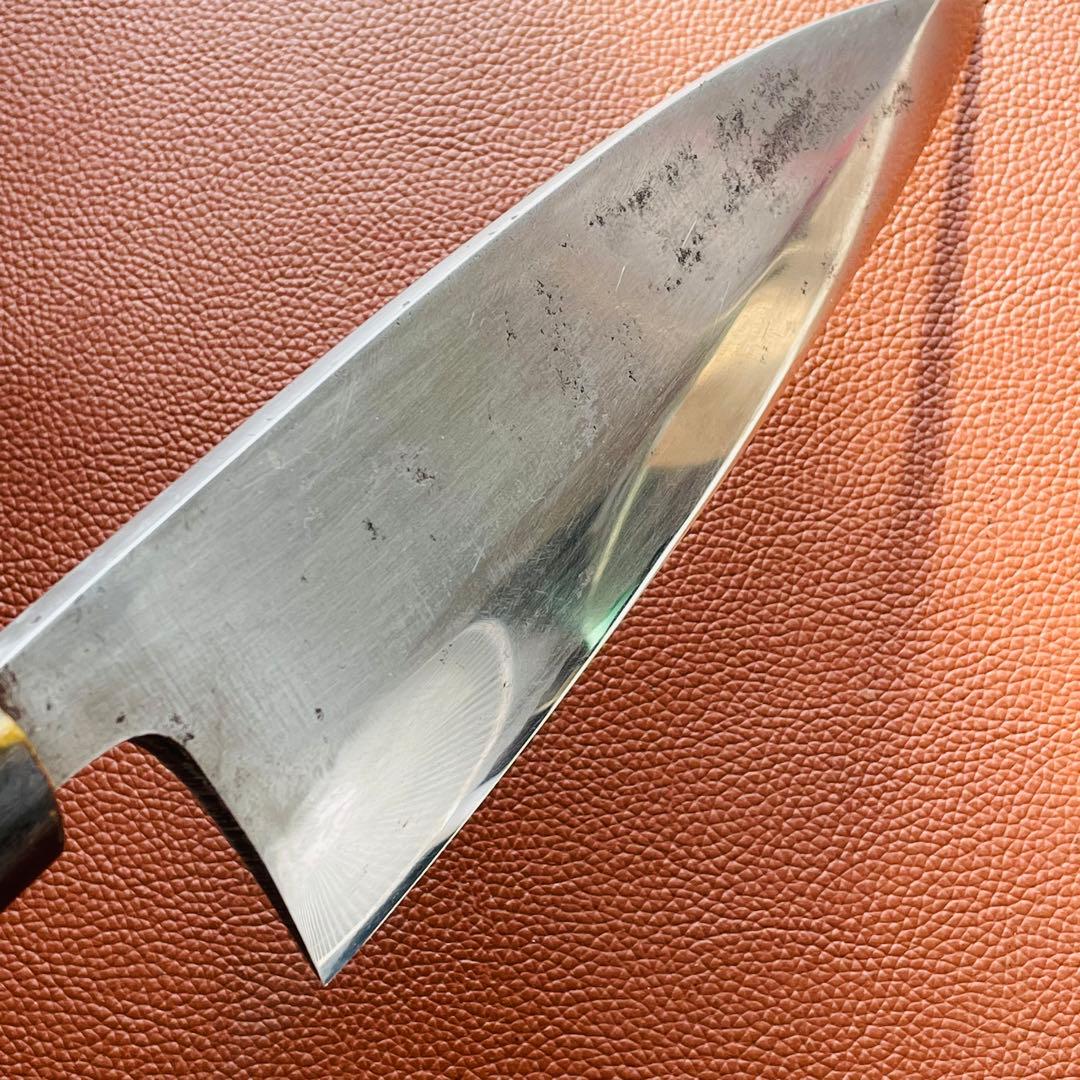 正本作　水牛柄付　大出刃包丁　刃渡り　205mm　手研ぎ済み