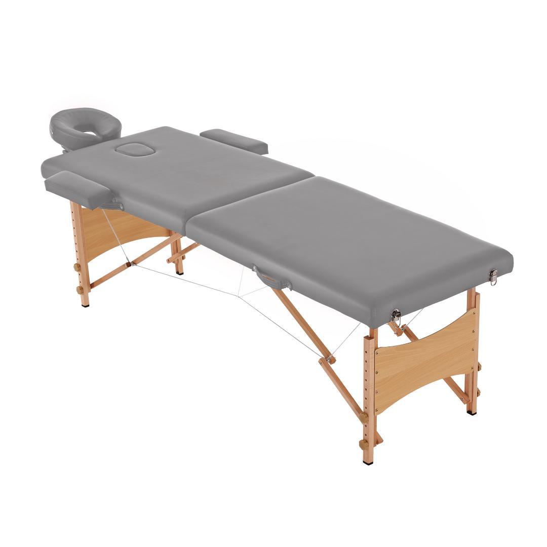 【 プラスサイズ】【グレー】 マッサージベッド 折りたたみ コンパクト 超軽量