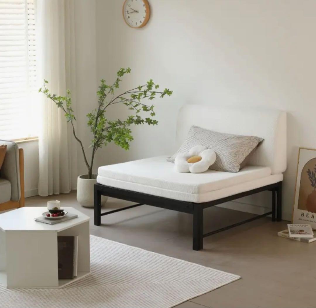 タイムセール⭕️シンプルデザイン 伸長式アイアンベッド