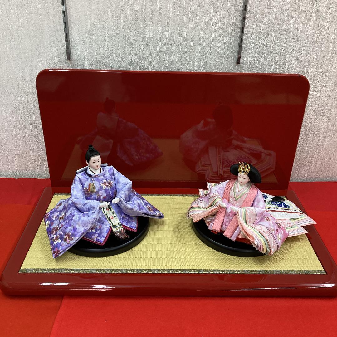 KM12 可愛い飾り台　朱塗り　巾70㎝位　ひな人形　親王飾り台　木目込み飾り台