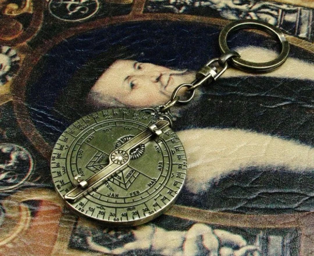 アストロラーベキーチェーンφ4.5ｃｍ　古代天文機器　真鍮製　スペイン