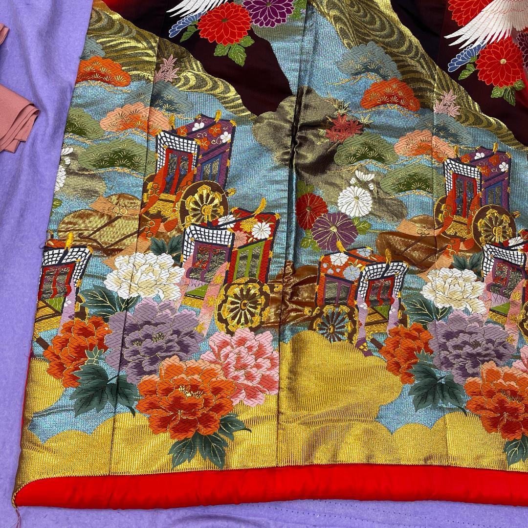 r*o様 オY★2378★ 色打掛 豪華 赤 鶴 金彩 婚礼衣装 新婦 結婚式