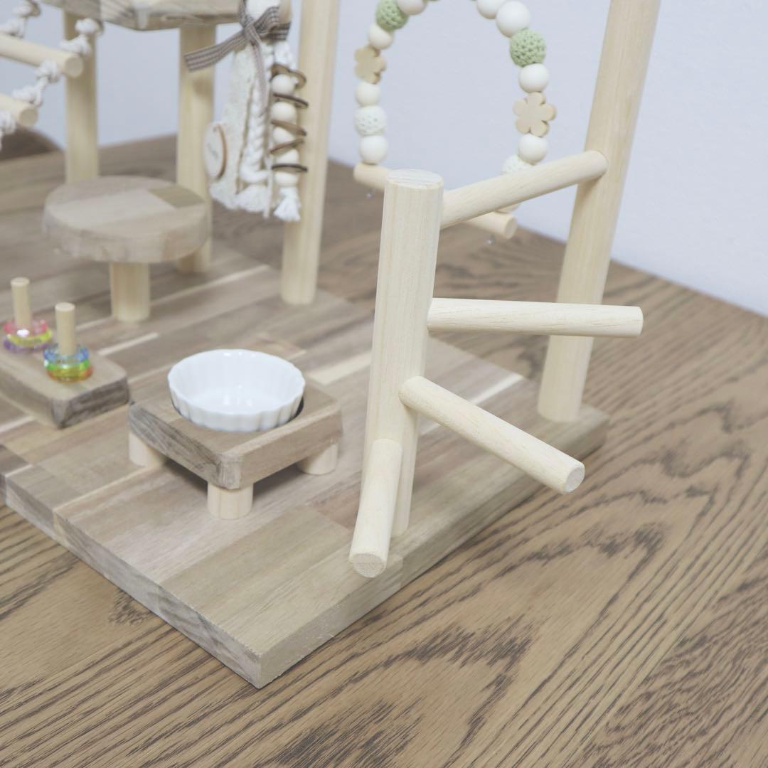 ことりのあそびば　ミラー付き　文鳥　インコ　バードアスレチック　ブランコ