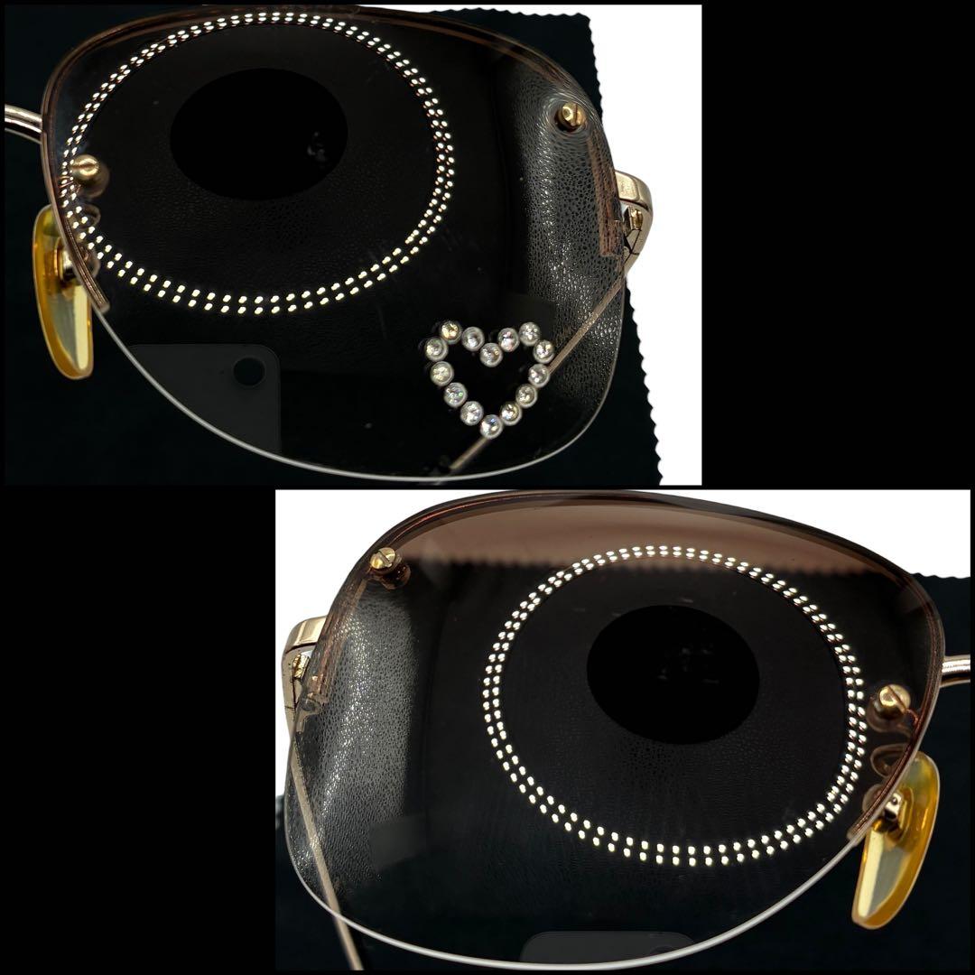 【良品】Chloe クロエ　ティアドロップ　ハート　ラインストーン　サングラス