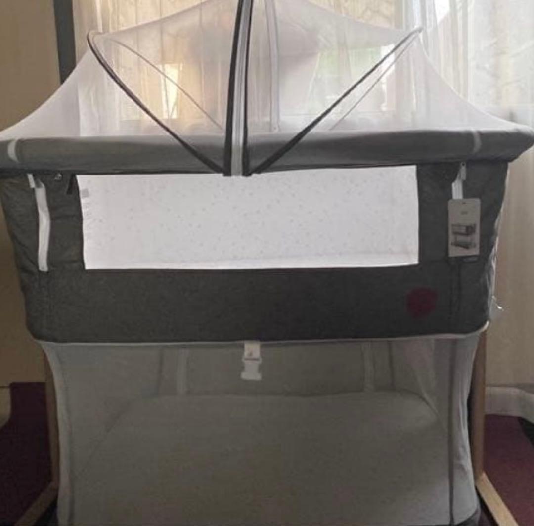 新品正規品HZDMJベビーベッド添い寝折りたたみハイローベッド08C-Gグレー系