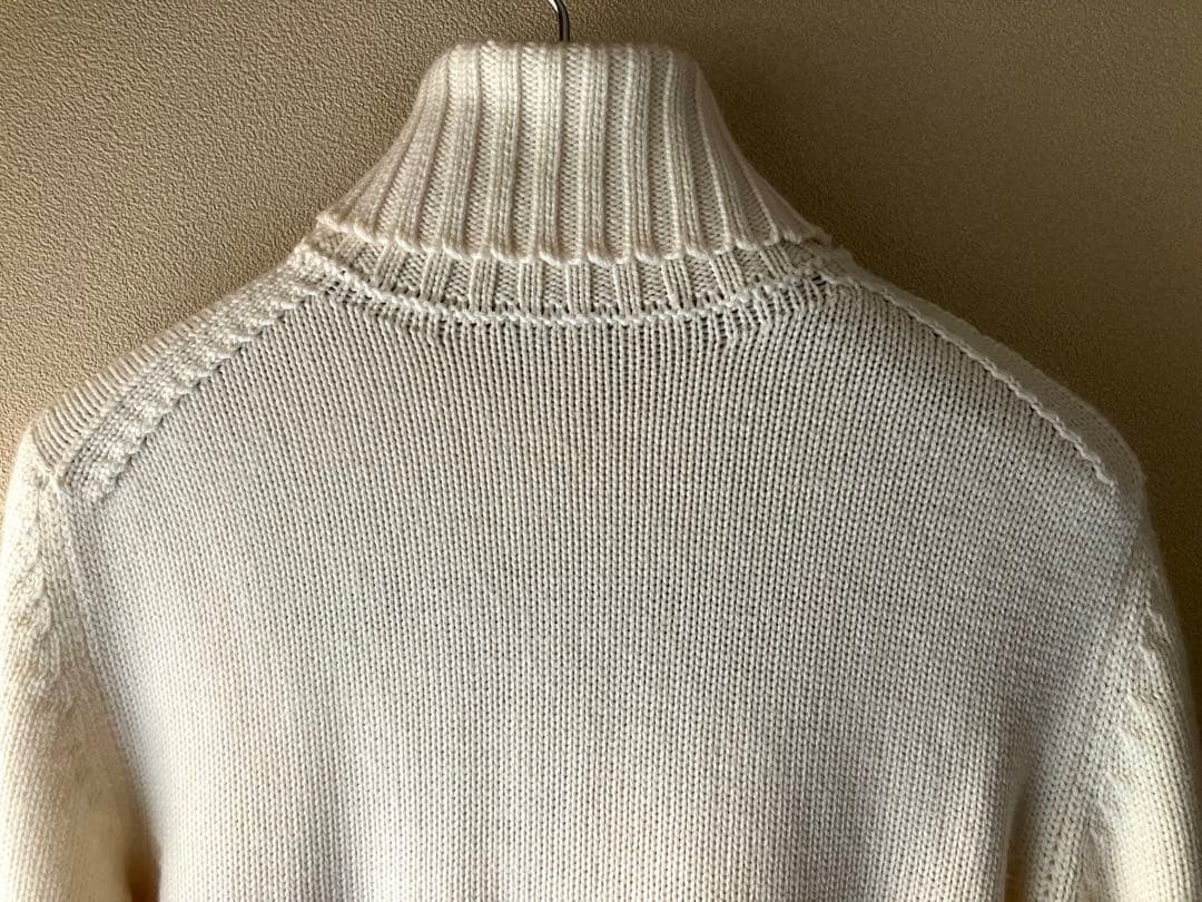 Drumohr メリノウール 8G タートルネックニット オフホワイト 46