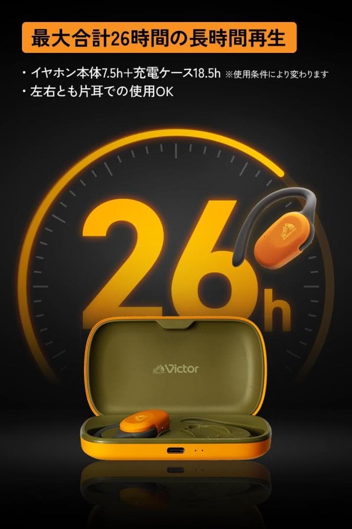 JVCケンウッド Victor ワイヤレスイヤホン：HA-NP39T-G