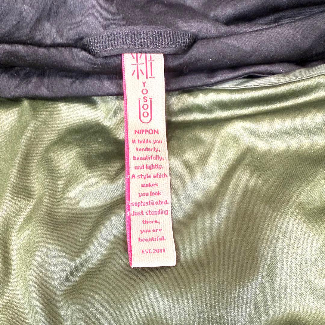 粧U YOSOOU ダウンライナー付きポンチョ ケープコート フード 黒 2