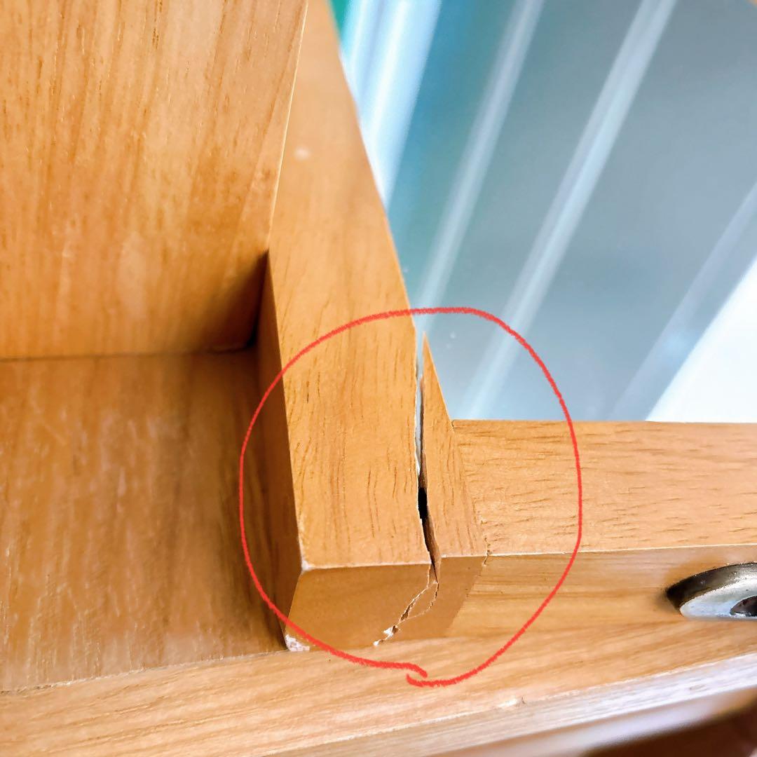 訳あり[送料込み】美容室 ドレッサー 片面 サロン 鏡台 木製