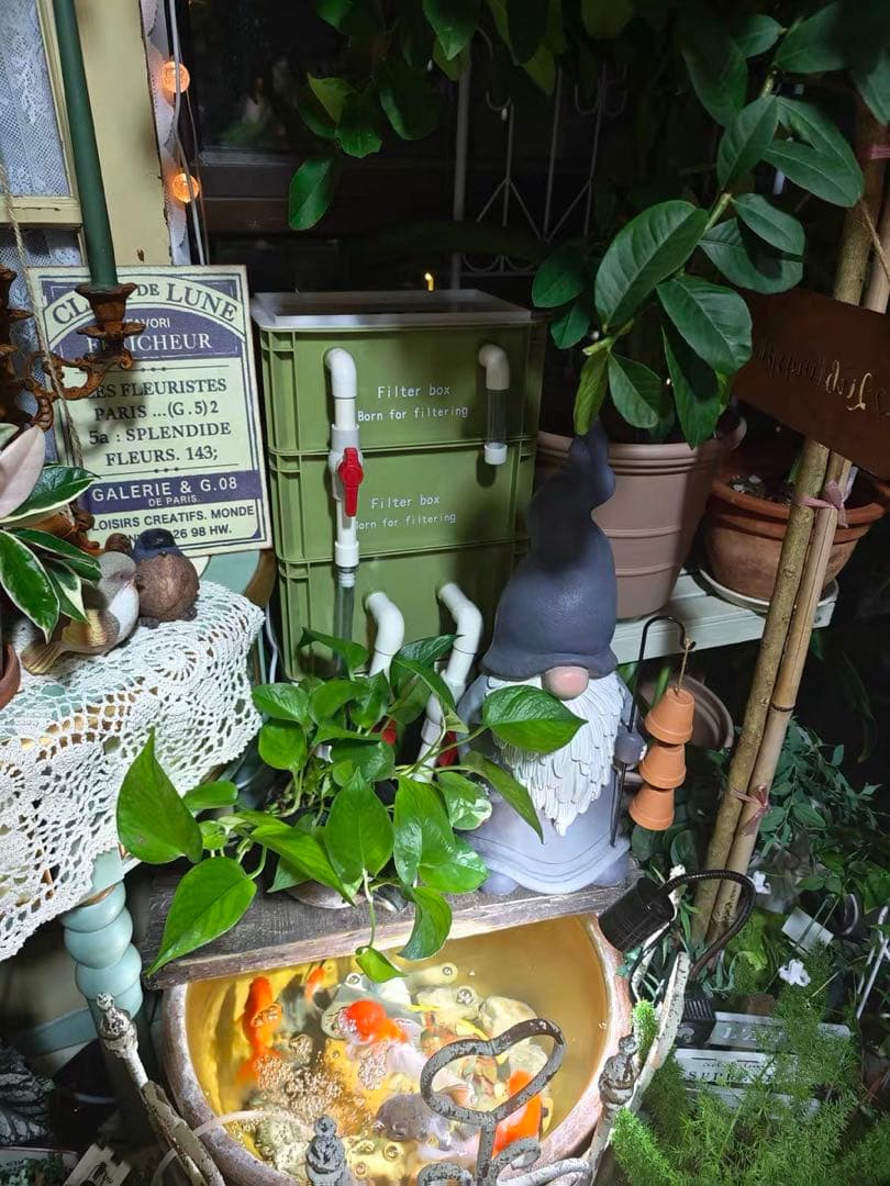 三段式万能濾過器装置　水槽池濾過層濾過飼育 外部フィルター