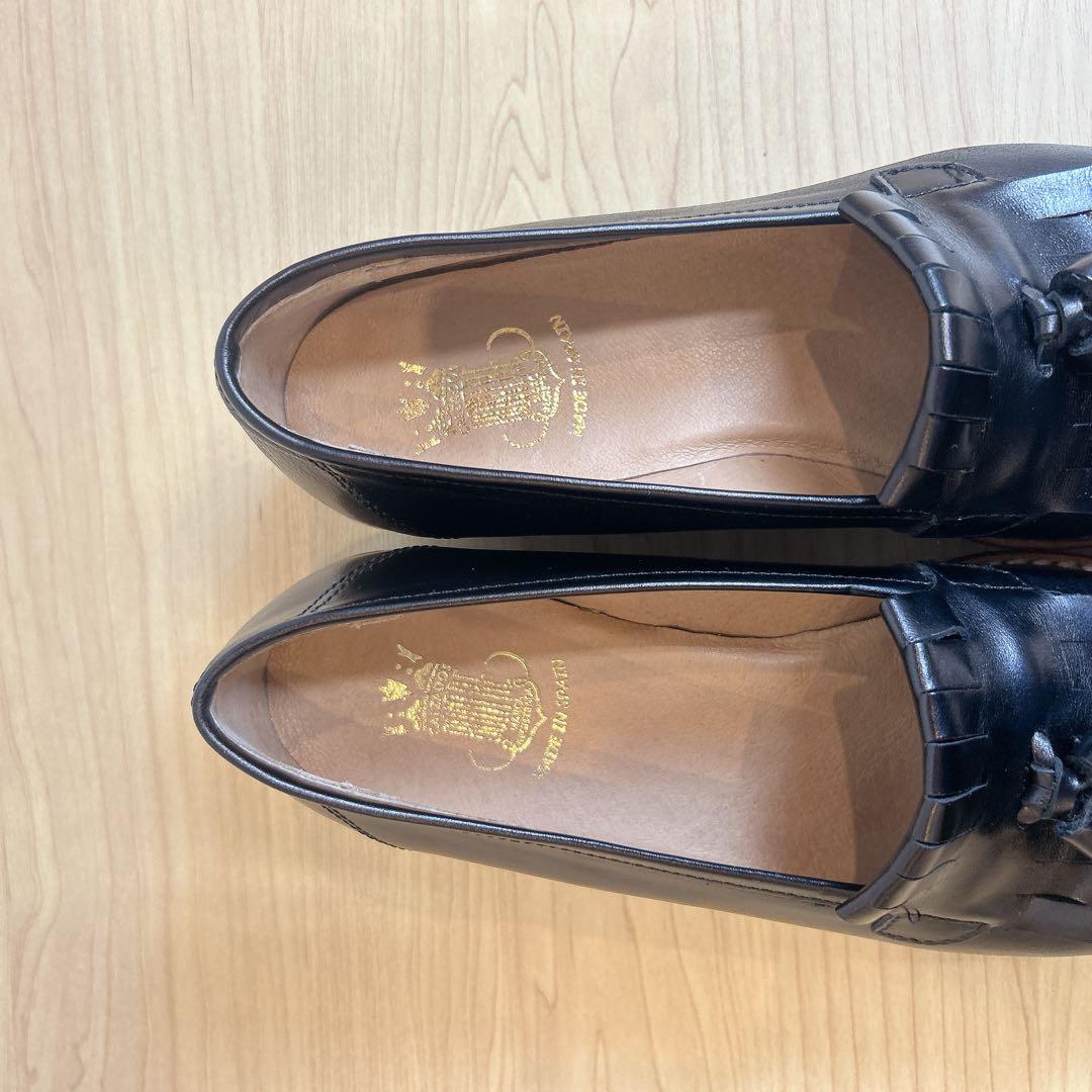 【美品】ボントレ 厚底 タッセル ローファー レザー ブラック 本革 37