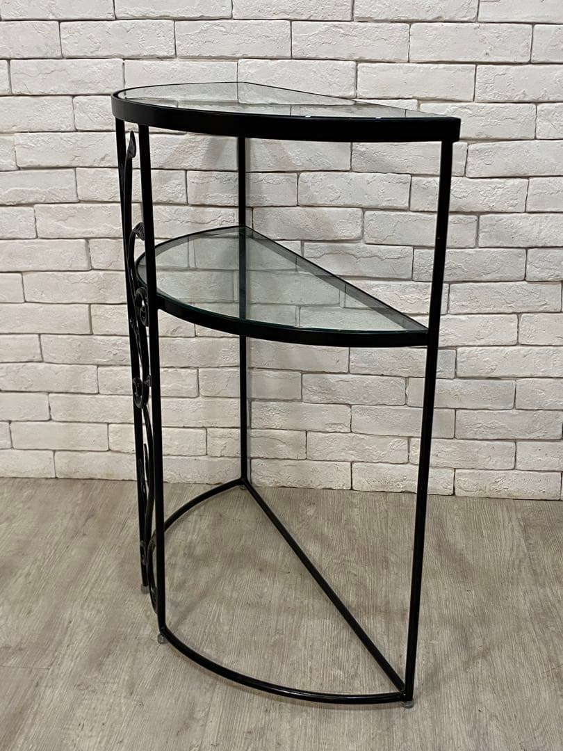 【東京都内23区配送無料】定価6万円　ガラス　コンソール　植物　玄関　棚　飾り