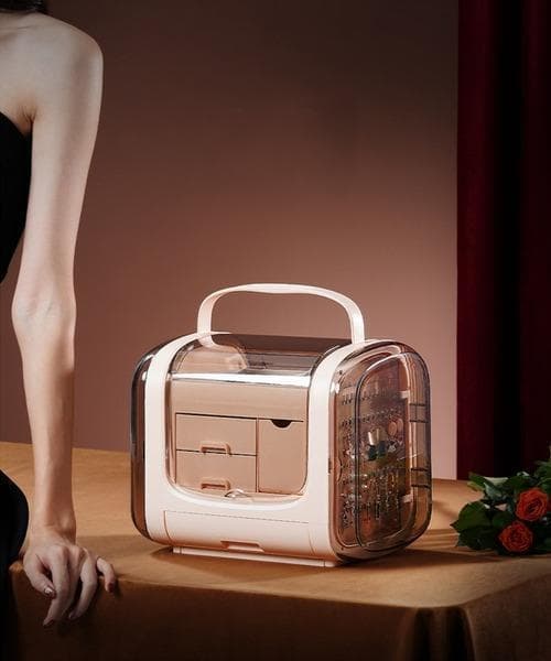 【新品】aimoha（アイモハ）メイク＆アクセサリー収納ボックス （ピンク）