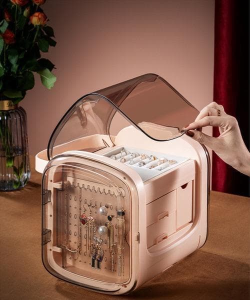 【新品】aimoha（アイモハ）メイク＆アクセサリー収納ボックス （ピンク）