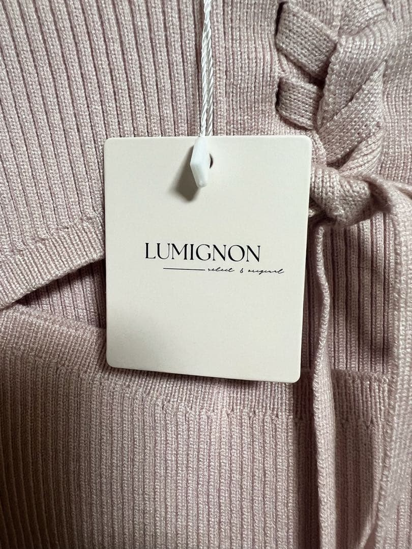 【試着のみ】lumignon ファーカフリボンニットワンピース