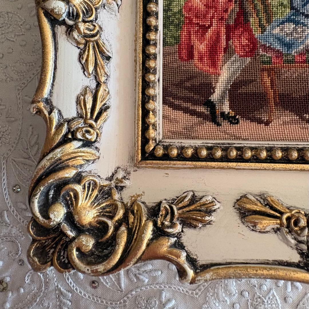 プチポアン刺繍　額　フレーム　オーストリア製