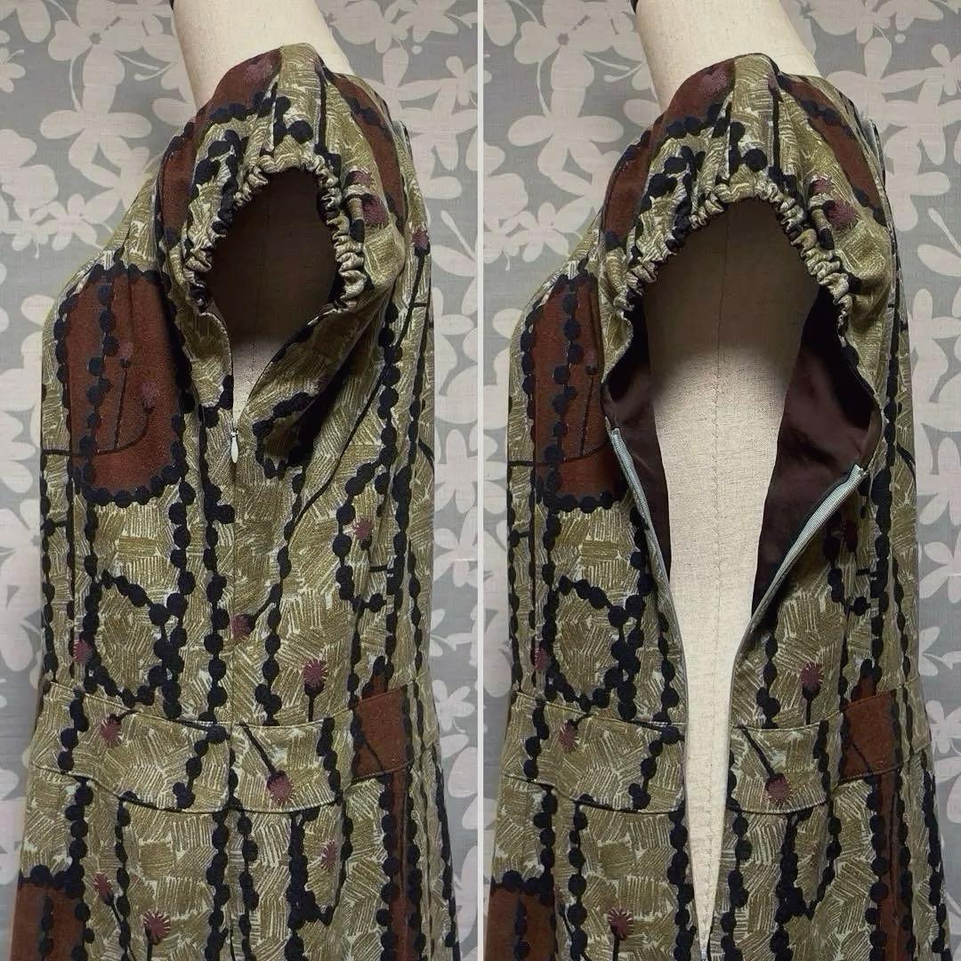 mina perhonen ミナペルホネン ウール100％ 花模様 ワンピース