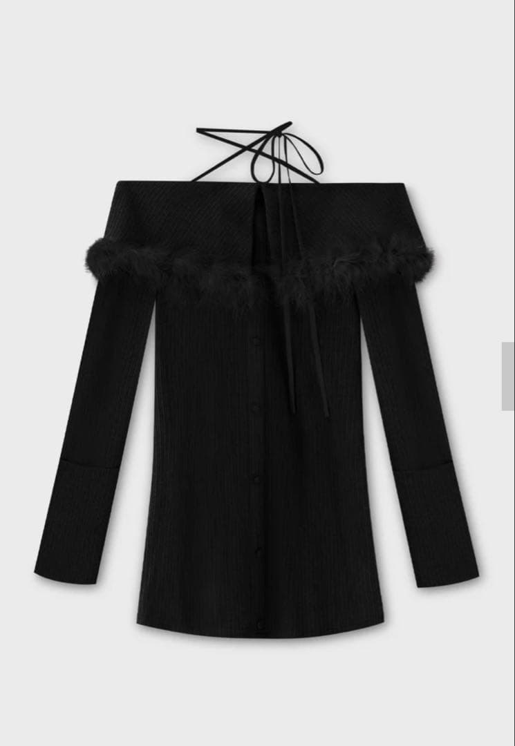 2way feather collar mini onepiece エムミーエメ