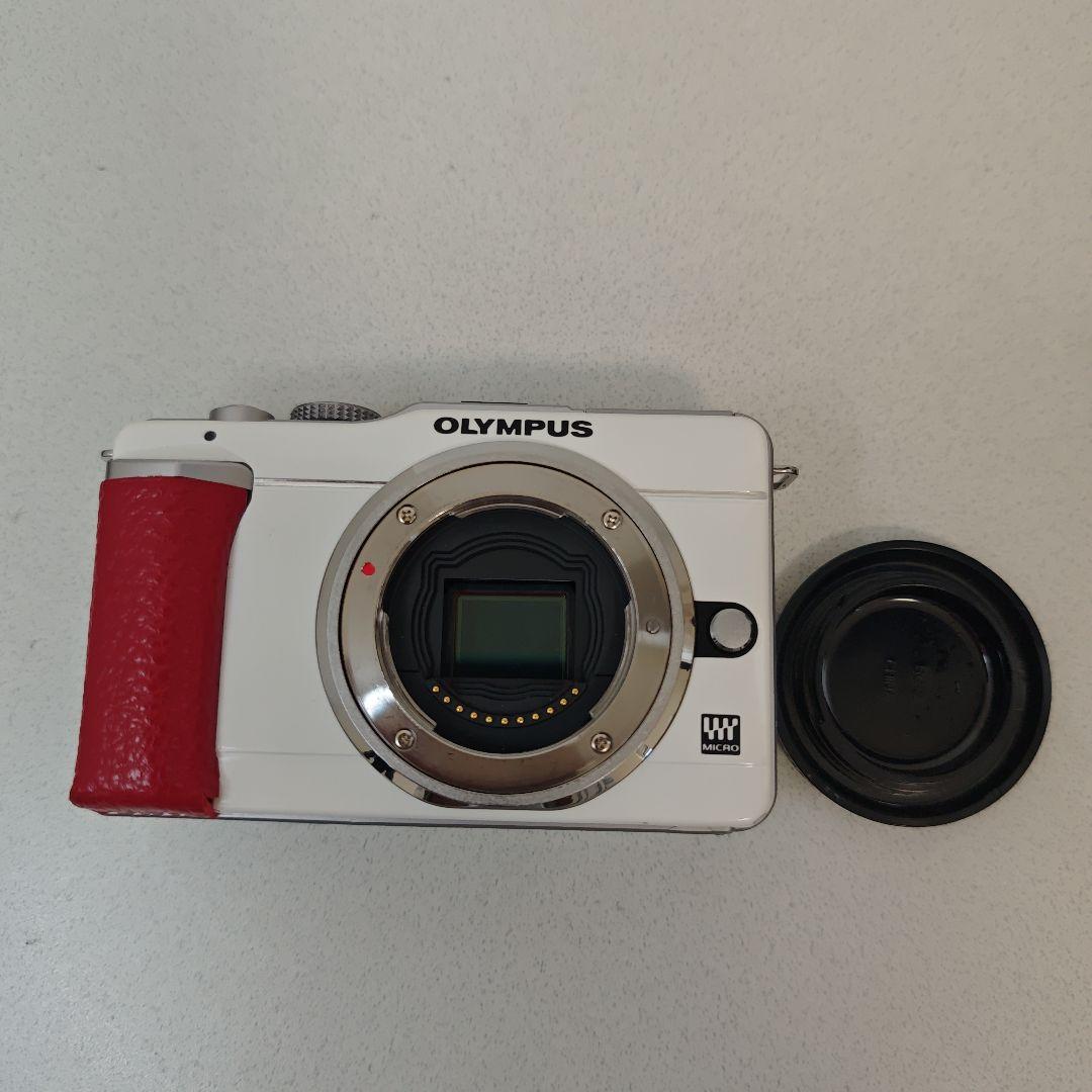 OLYMPUS PEN E-PL1 ホワイト 希少レッドグリップ レンズキット