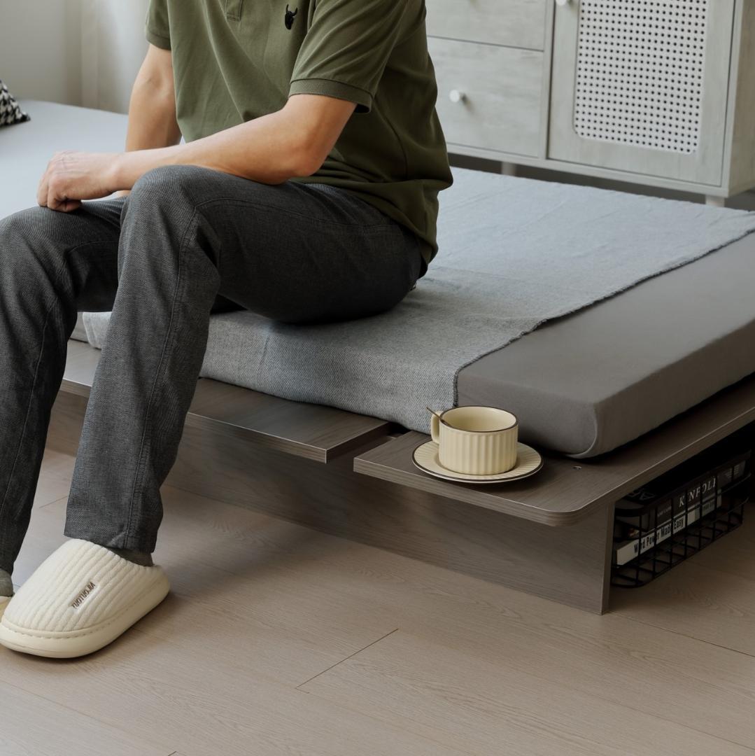 超人気！【S・幅120cm】ベッド ローベッド ステージベッド　GRAY