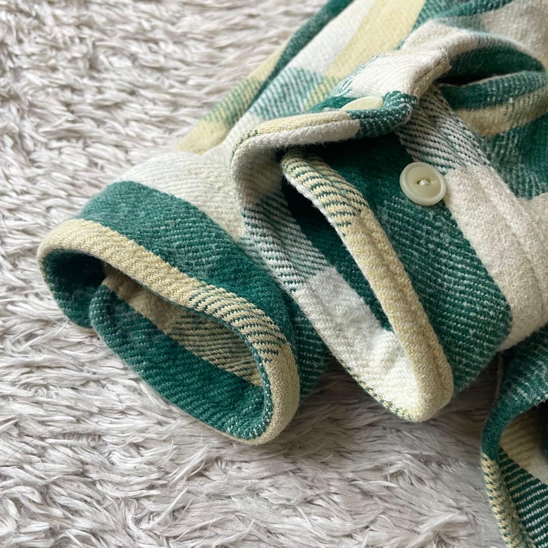 45rpm 90s ヘビーネルシャツ 3 緑白チェック